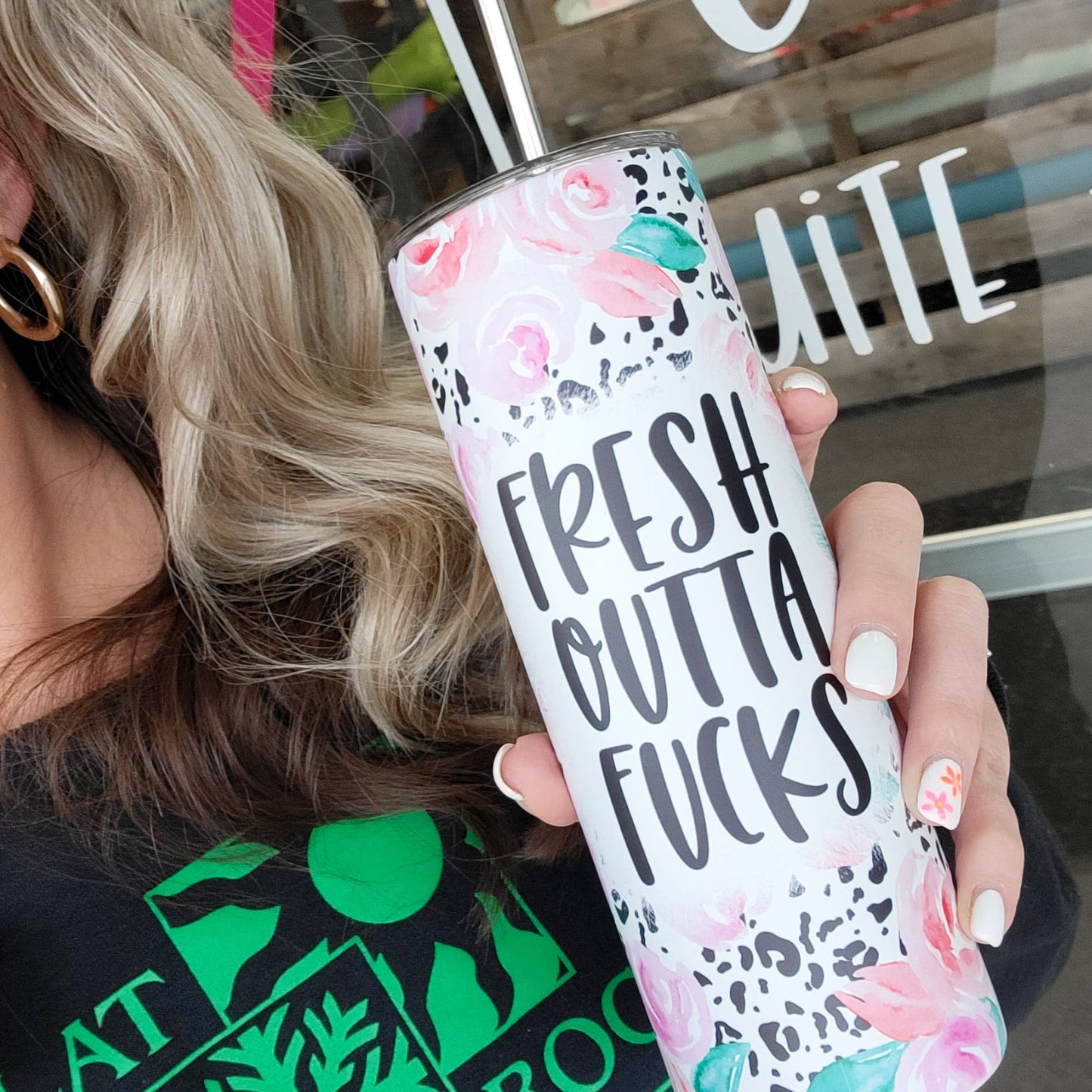 Fresh Outta Fucks Matte Funny Skinny Tumbler - Boxed Bliss Creations