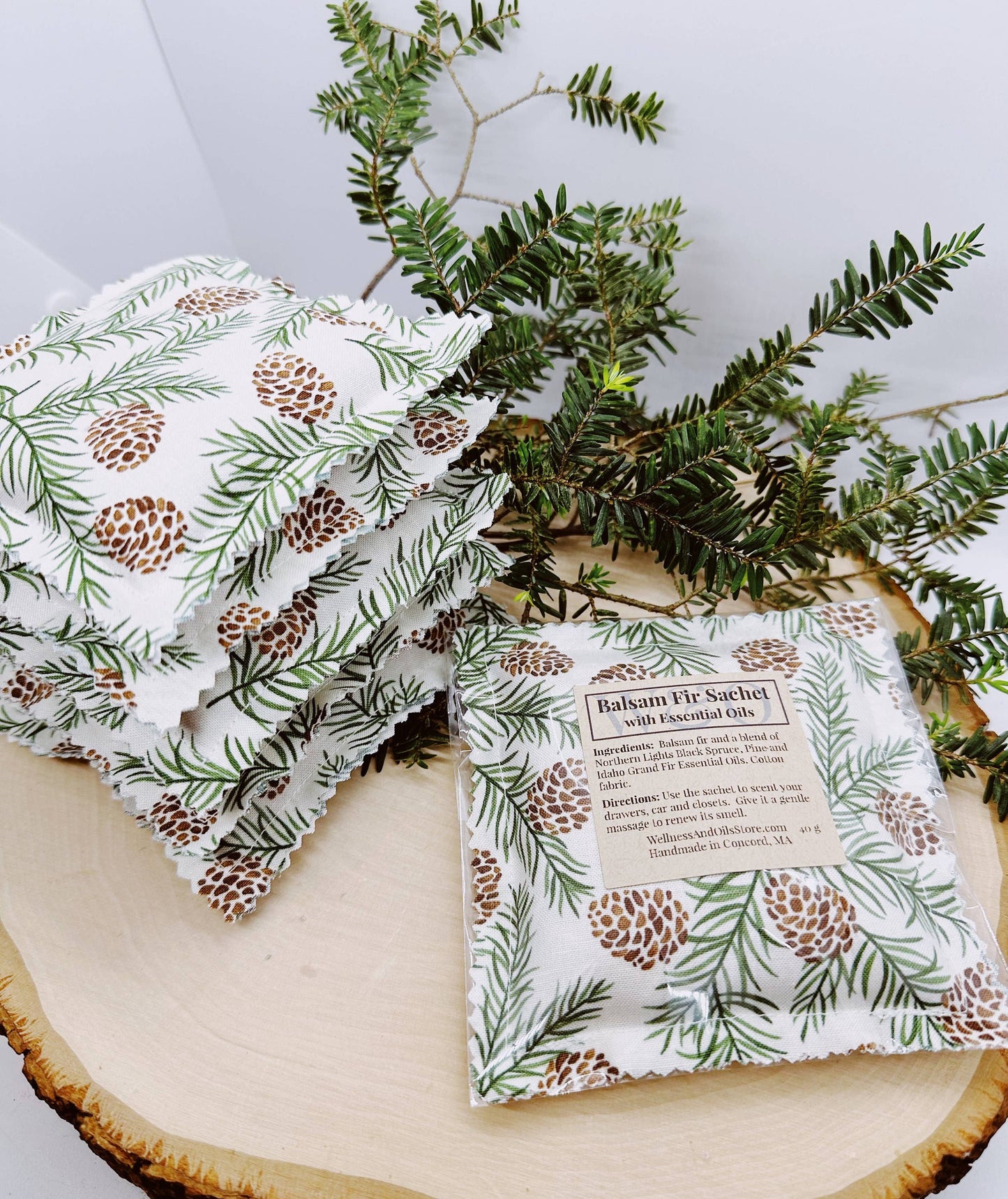 Balsam Fir Sachet Infused with Essential Oils- Evergreen