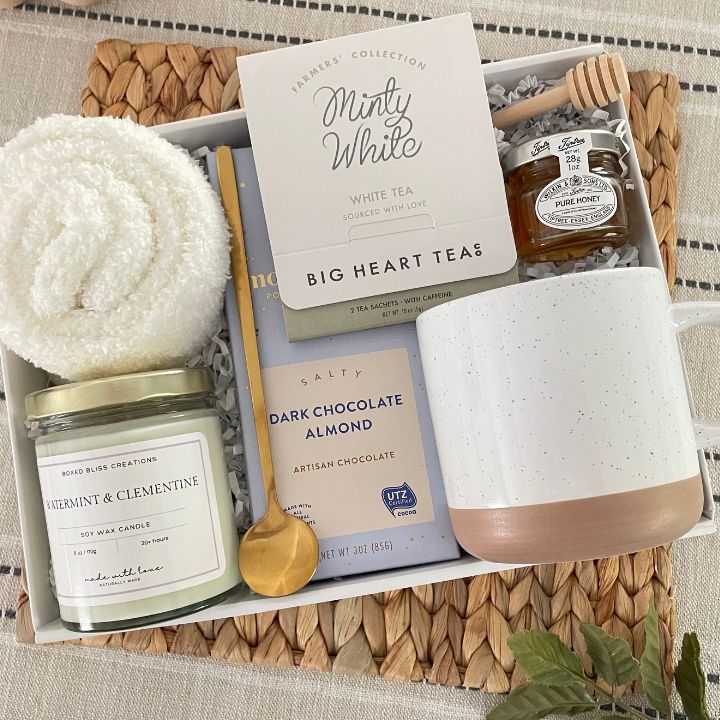 Minty White Tea Care Package | Relaxing Gift Box For Friend