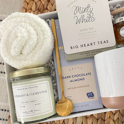 Minty White Tea Care Package | Relaxing Gift Box For Friend