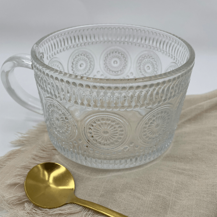 Vintage Inspired Coffee Mug and Gold Spoon - Boxed Bliss Creations